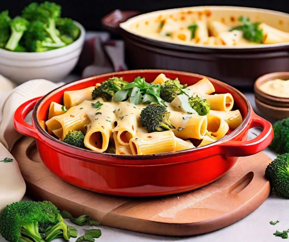 Pepper Jack cheese broccoli pasta bake recipe